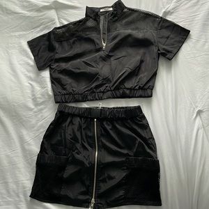 Black skirt and top set